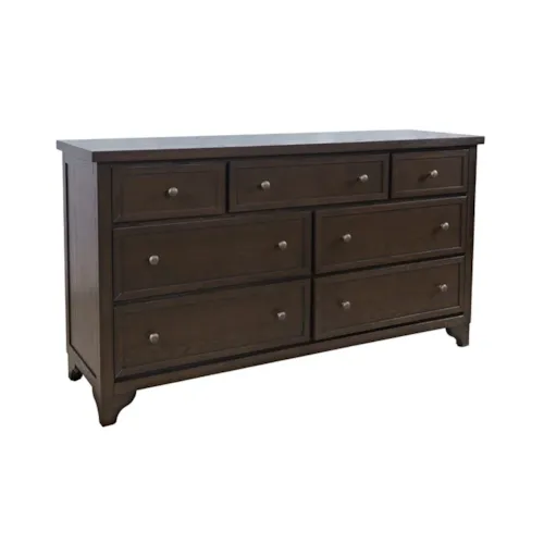 Transitional 7-Drawer Dresser with Framed Door Fronts