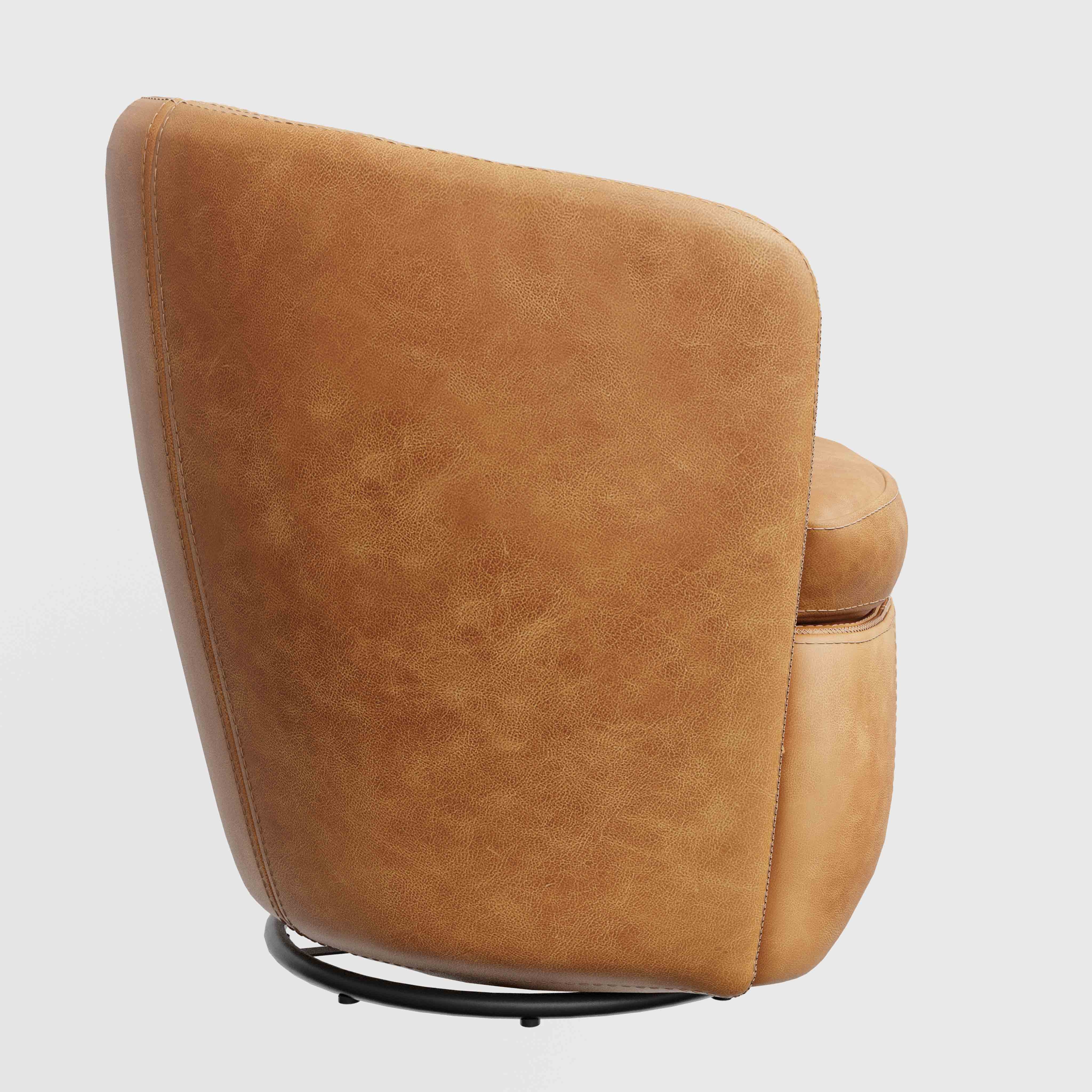 Parker Living Barolo Leather Swivel Barrel Chair