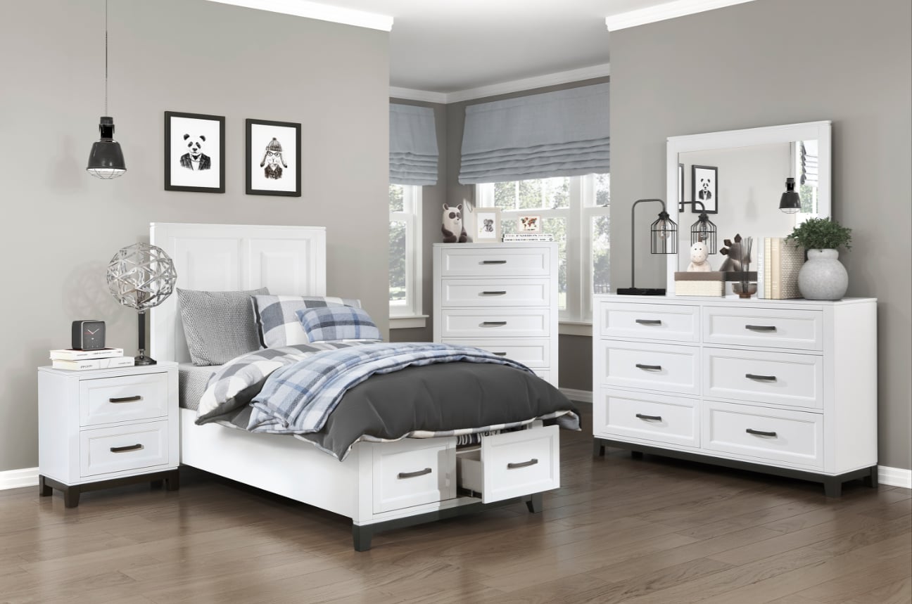 Transitional 5-Piece Twin Storage Bedroom Set