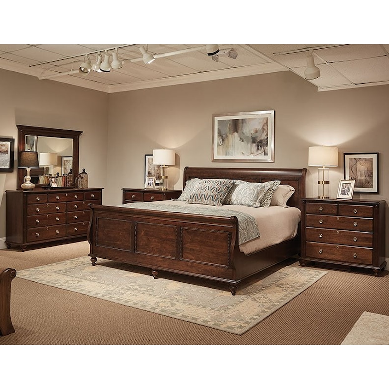 Durham Savile Row King Sleigh Bed