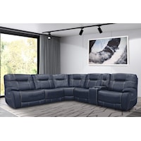 Contemporary Power Reclining Sectional with Power Headrests