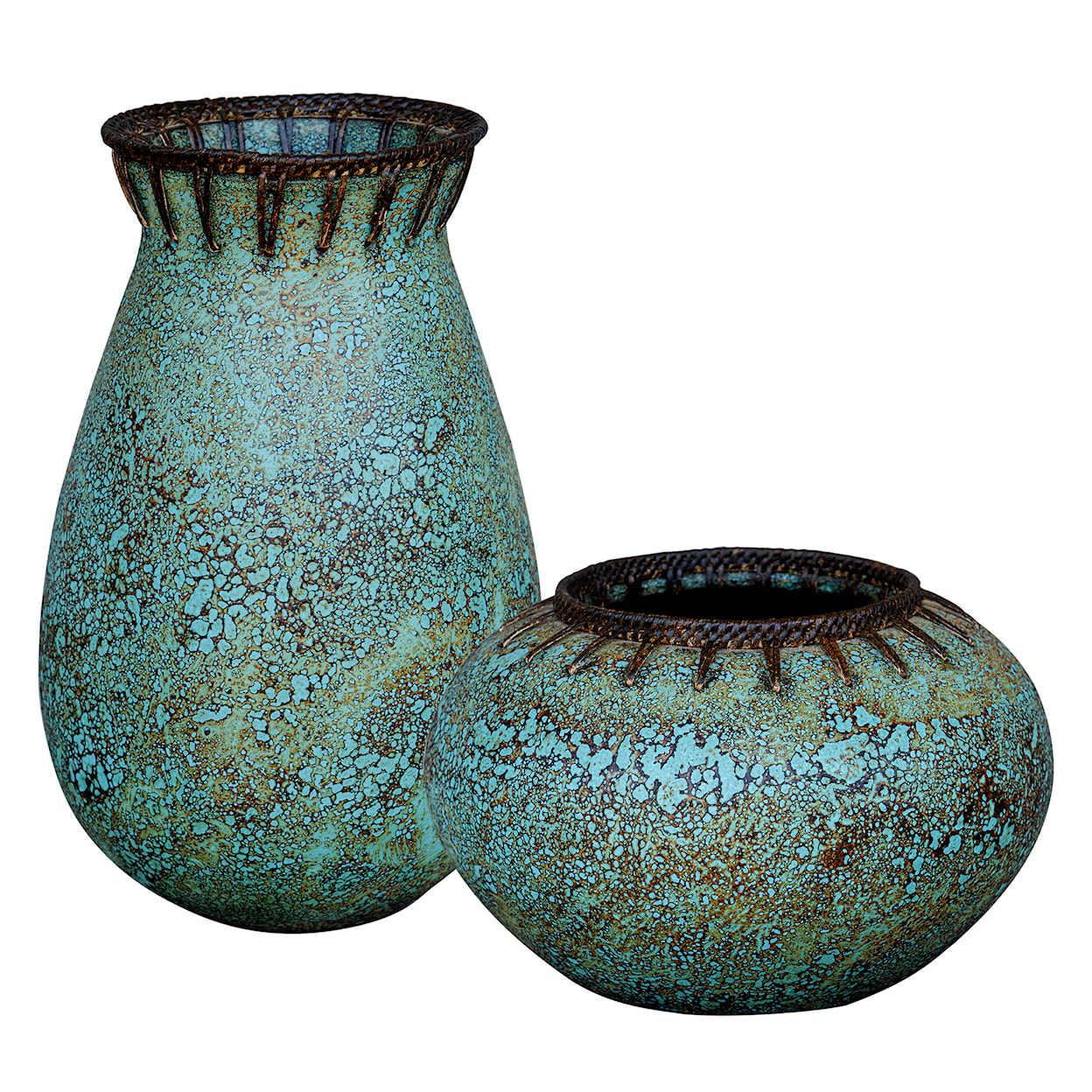 Uttermost Bisbee Bisbee Turquoise Vases S/2