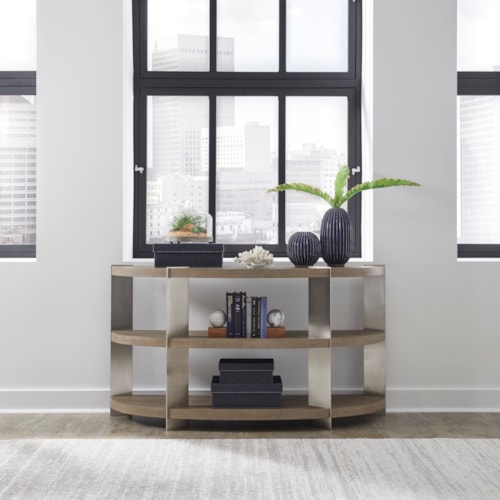 Contemporary Sofa Table with Shelving