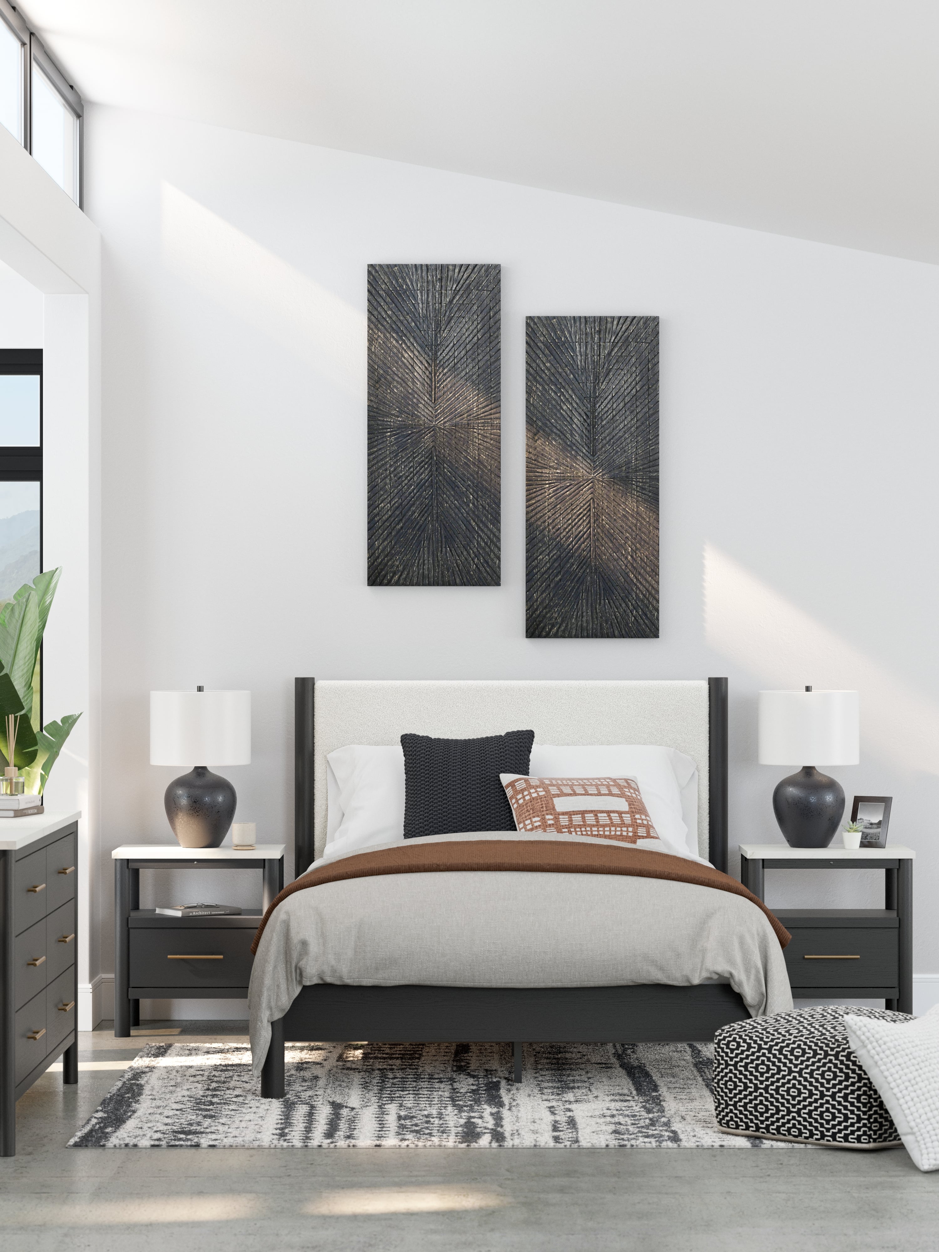 Signature Design by Ashley Cadmori Queen Upholstered Panel Bed