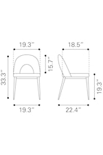 Zuo Menlo Collection Contemporary Dining Chair