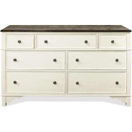 Cottage 7-Drawer Dresser with Felt-Lining