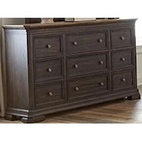 Traditional Dresser with Nine Drawers