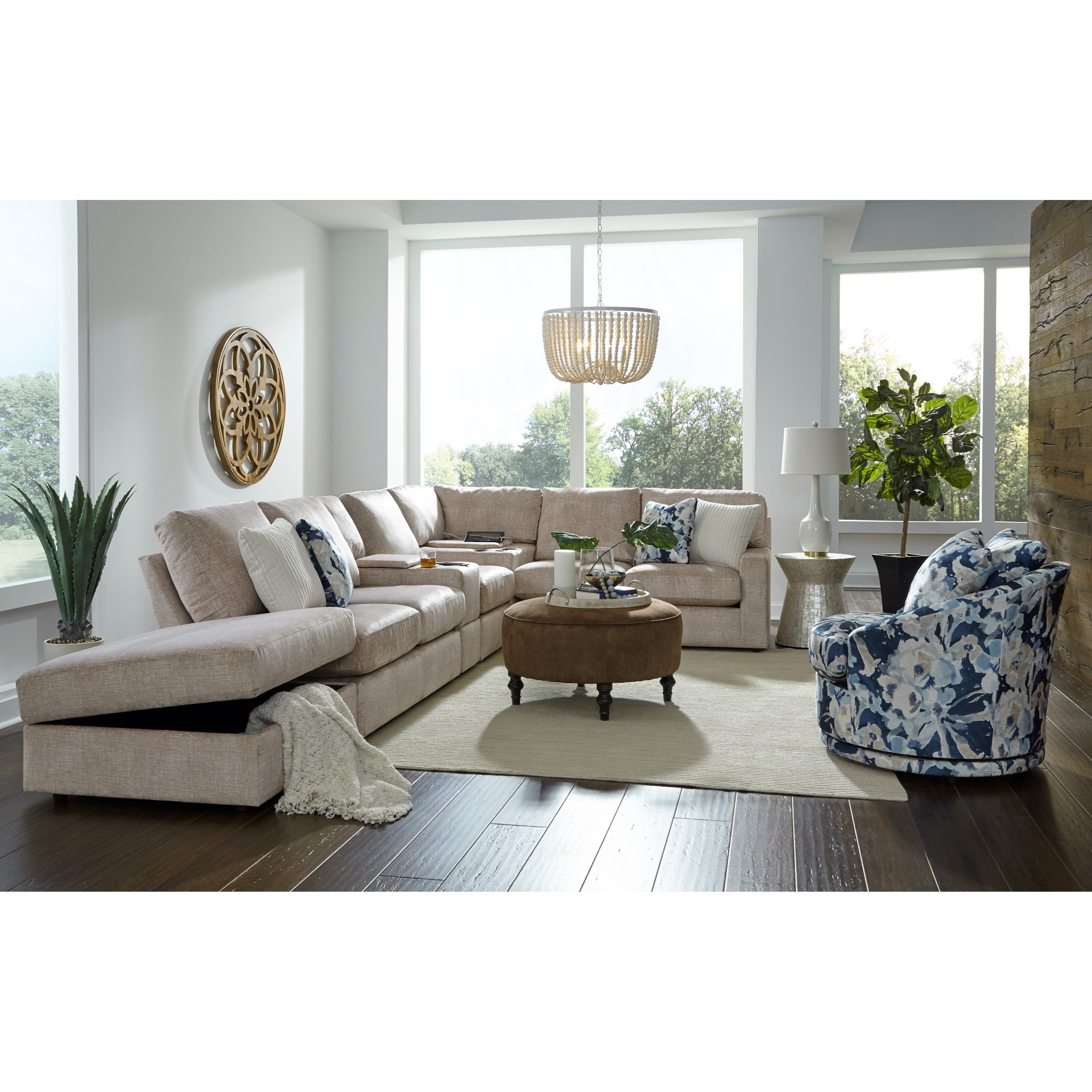 5-Seat Sofa w/ Wireless Charge &amp; LAF Ottoman
