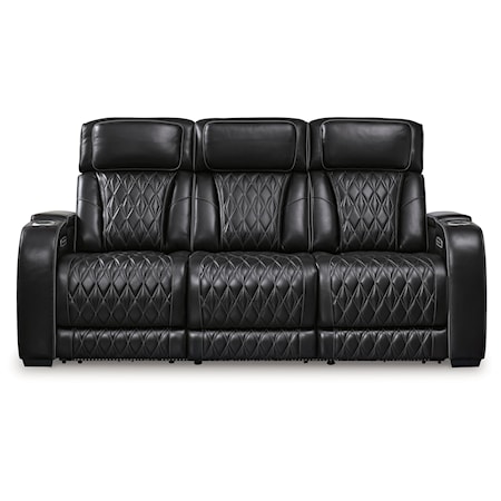 Power Reclining Sofa with Adj Headrest