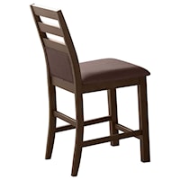 Transitional Ladder Back Barstool with Seat and Lower Back Cushion