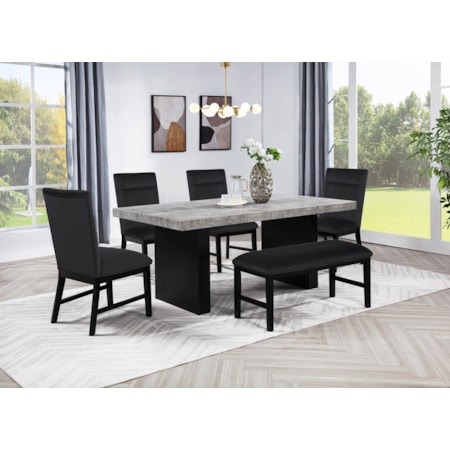 6-Piece Upholstered Dining Set