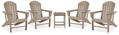 4 Adirondack Chairs And Outdoor End Table