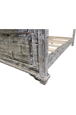 Cottage Creek Furniture Dallas Rustic Distressed Queen Panel Bed with Scalloped Headboard