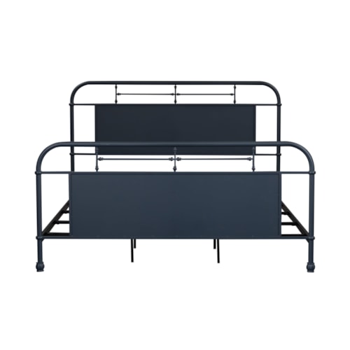 King Metal Bed with Turned Spindles