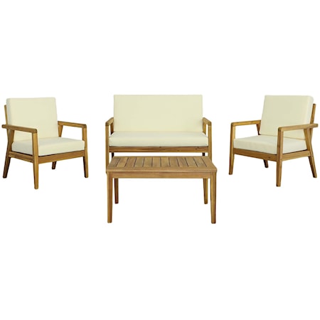 Transitional 4-Piece Outdoor Seating Set