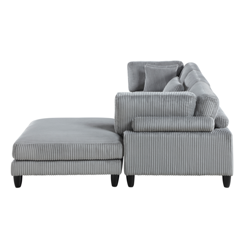 3-Piece Sectional Sofa with Ottoman