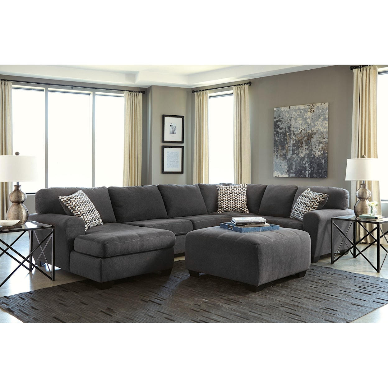 Ashley Furniture Benchcraft Ambee 3-Piece Sectional with Chaise