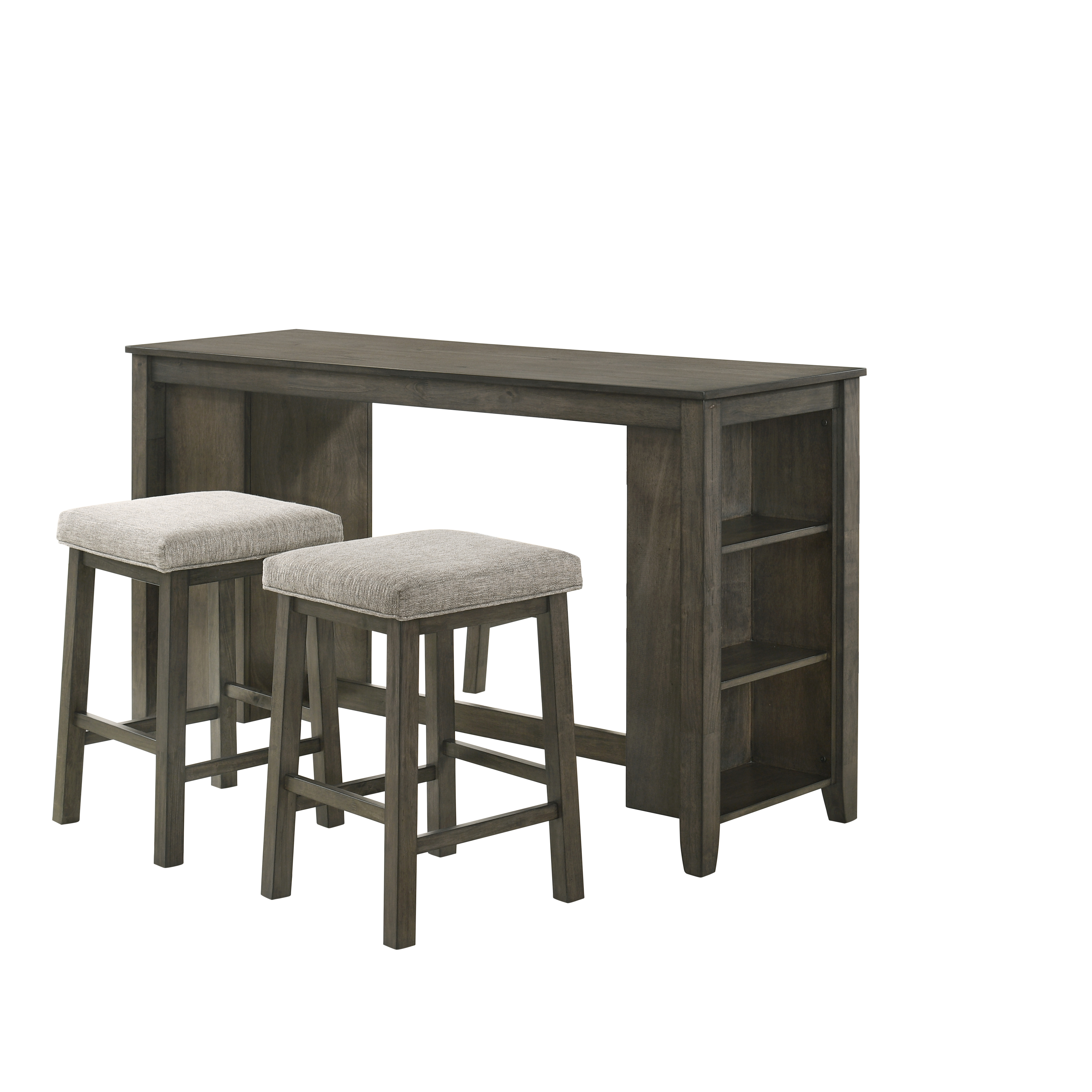 3 piece pub table set gray