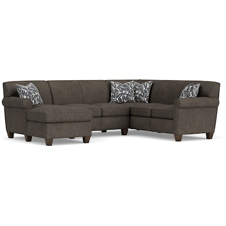 Transitional 3-Piece Sectional with Chaise