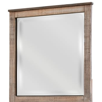 Dresser Mirror with Natural Wooden Trim