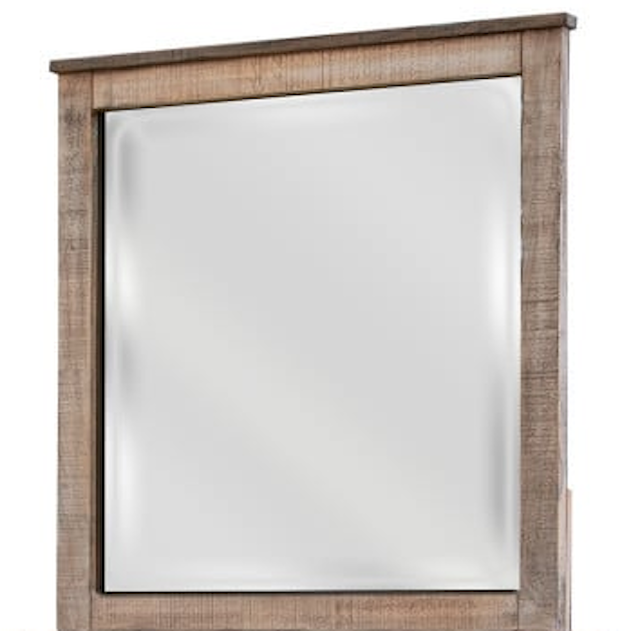 International Furniture Direct Comala Dresser Mirror with Natural Wooden Trim