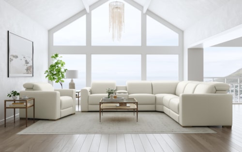 Contemporary 2-Piece Power Reclining Sectional Sofa Living Room Set