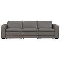 Contemporary Leather Match Power Reclining Sofa