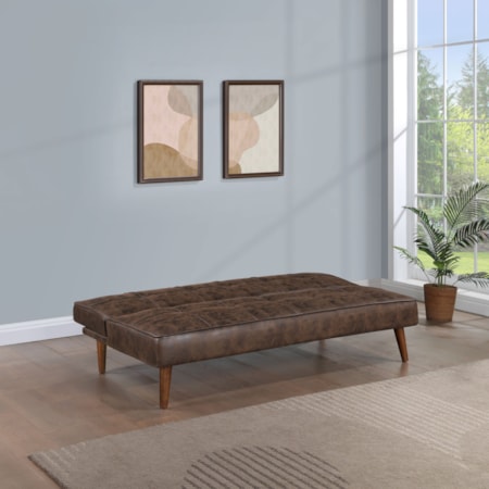 SADDLE BROWN SOFA BED | .