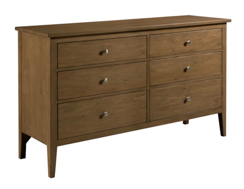 Traditional 6-Drawer Dresser with Nickel Knobs