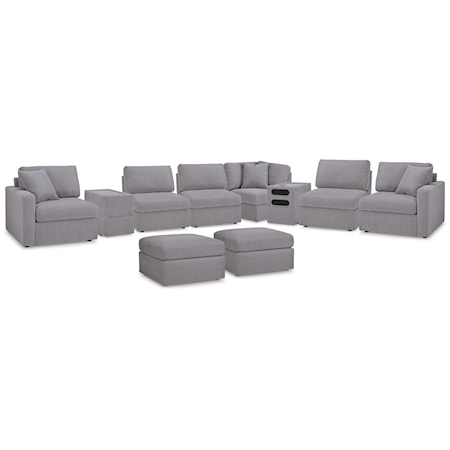 8-Piece Sectional And 2 Ottomans