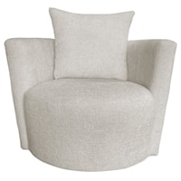 Contemporary Swivel Chair with Round Base and Back