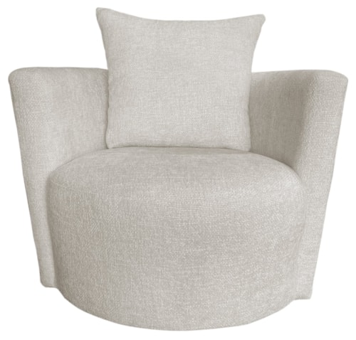 Contemporary Swivel Chair with Round Base and Back