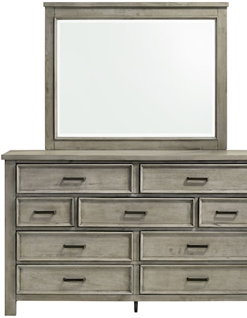 Dresser and Mirror Set