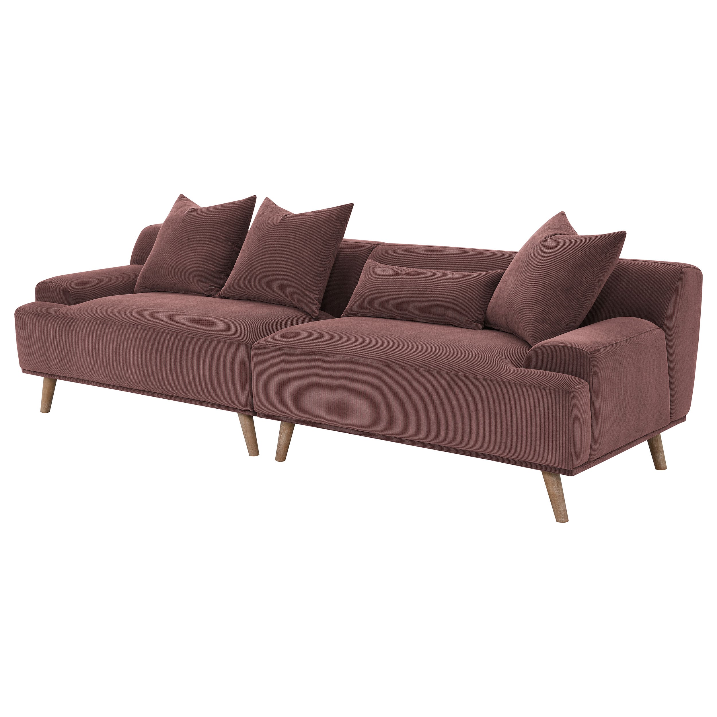 Coaster Elizabeth Elizabeth Corduroy XL Sofa Wine Red