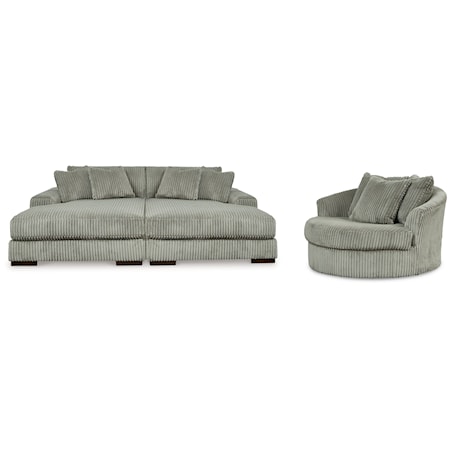 Super Chaise With Oversized Swivel Chair