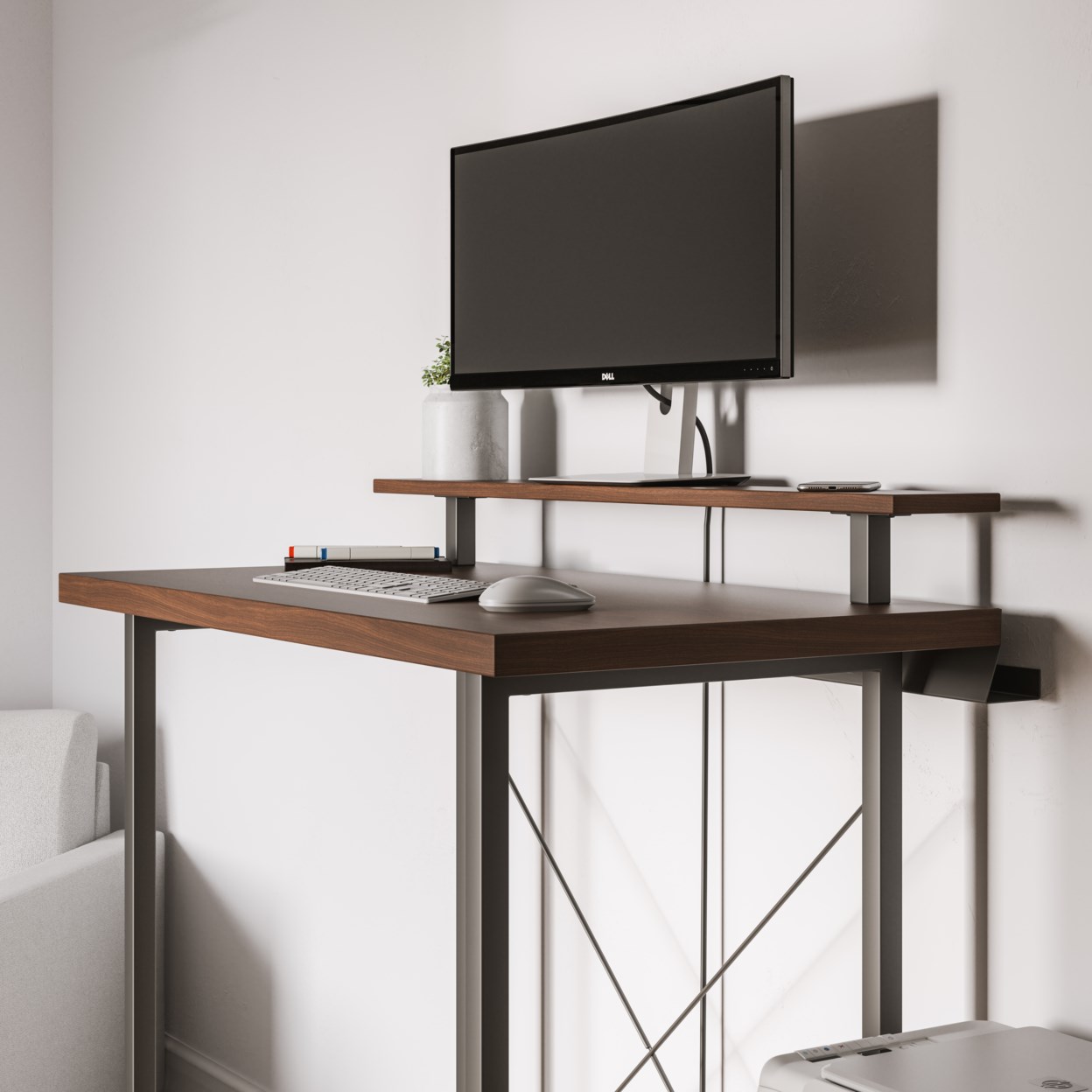 homestyles Merge Standing Desk with Monitor Stand