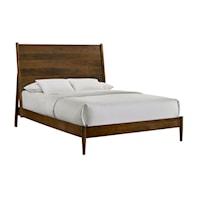 Mid-Century Modern Queen Panel Bed