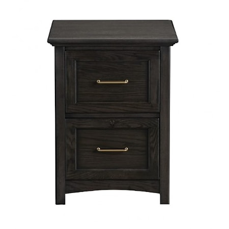 Transitional Two-Drawer File Cabinet with Locking File Drawers