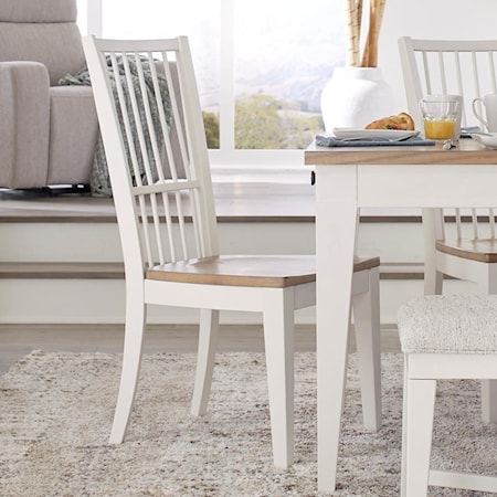 Transitional Wood Spindle Back Dining Chair