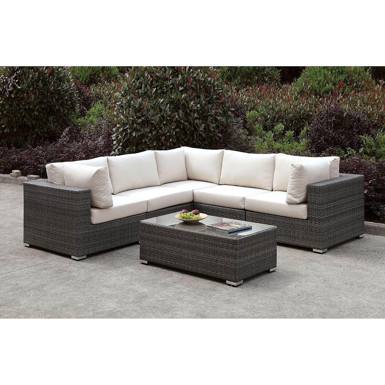 Furniture of America - FOA Somani L-Sectional + Coffee Table