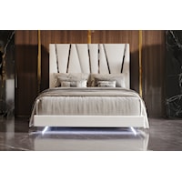 Glam California King Panel Bed with Built-in LEDs