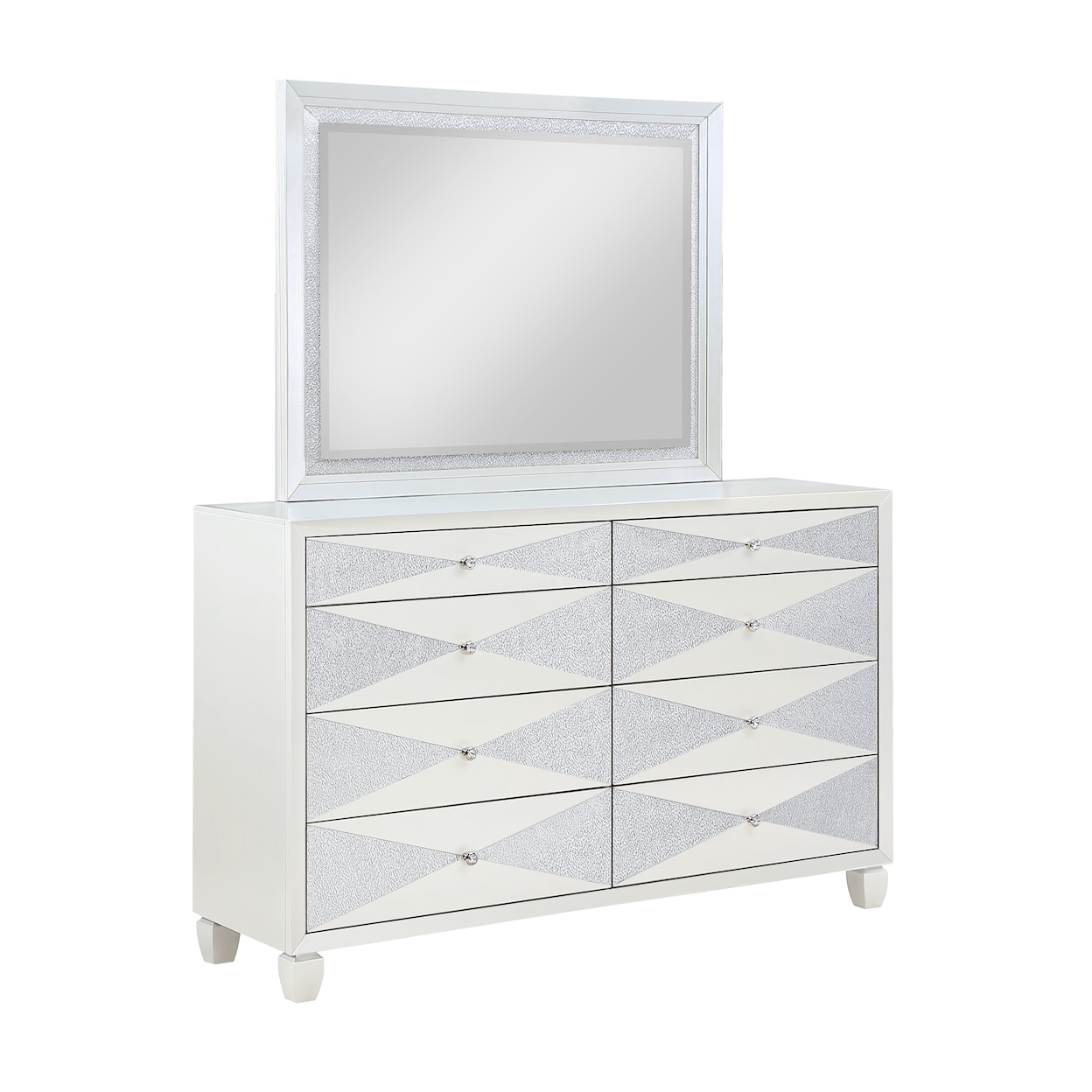 New Classic Furniture Harlequin Dresser and Mirror Set