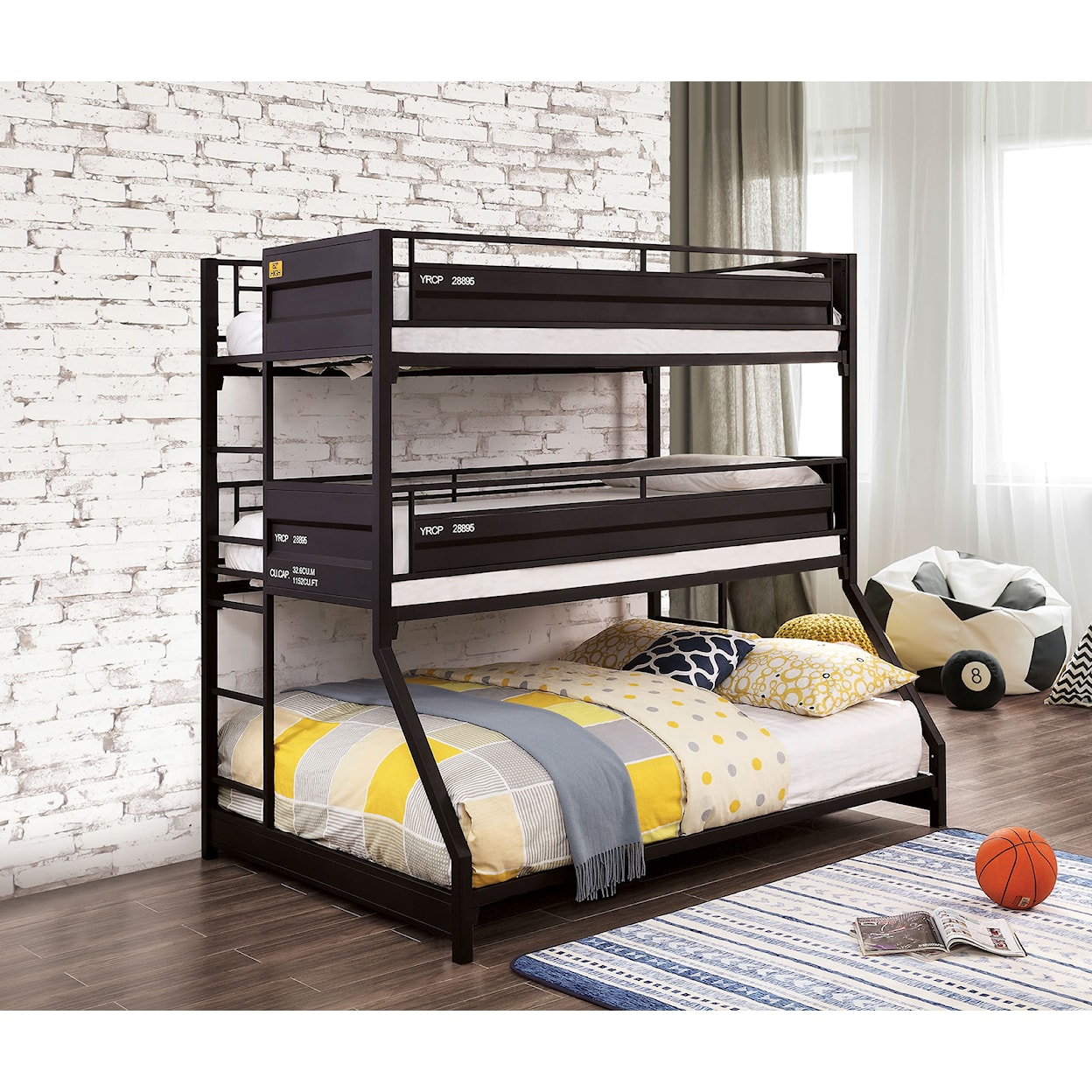 Furniture of America Dicarlo Triple Decker Bunk Bed 