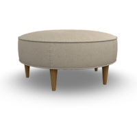 Contemporary Round Ottoman with Two Pillows