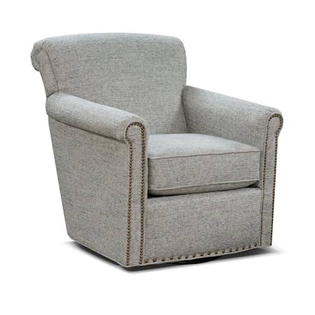 Swivel Chair with Nailhead Trim