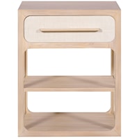 Modern Nightstand with 2 Shelves and a Drawer