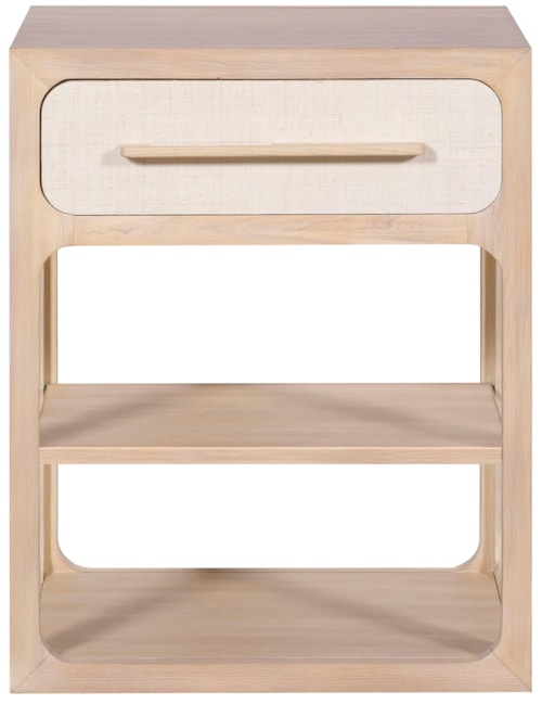 Modern Nightstand with 2 Shelves and a Drawer