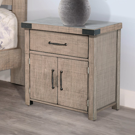 Nightstand with 2 Doors and 1 Drawer