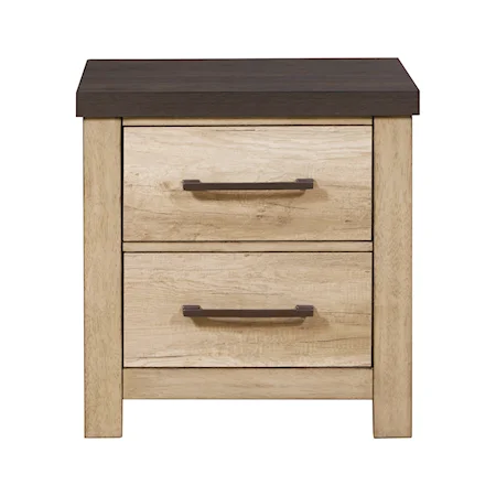 Casual 2-Drawer Nighstand with USB Port