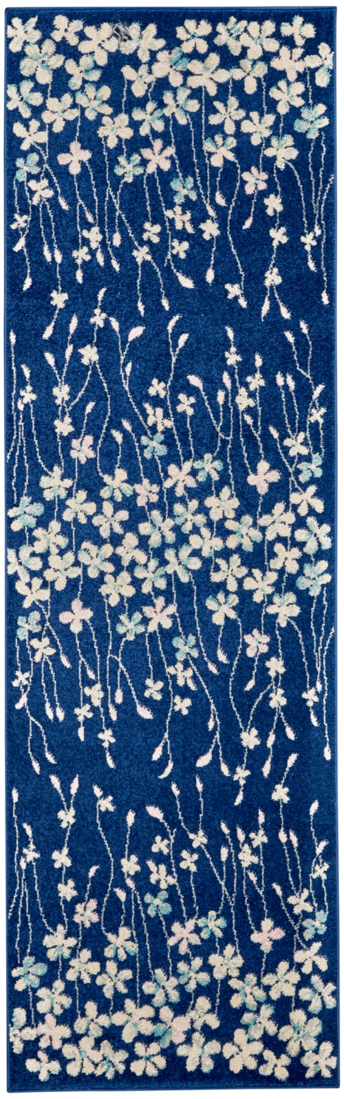 2'3" x 7'3" Navy Runner Rug